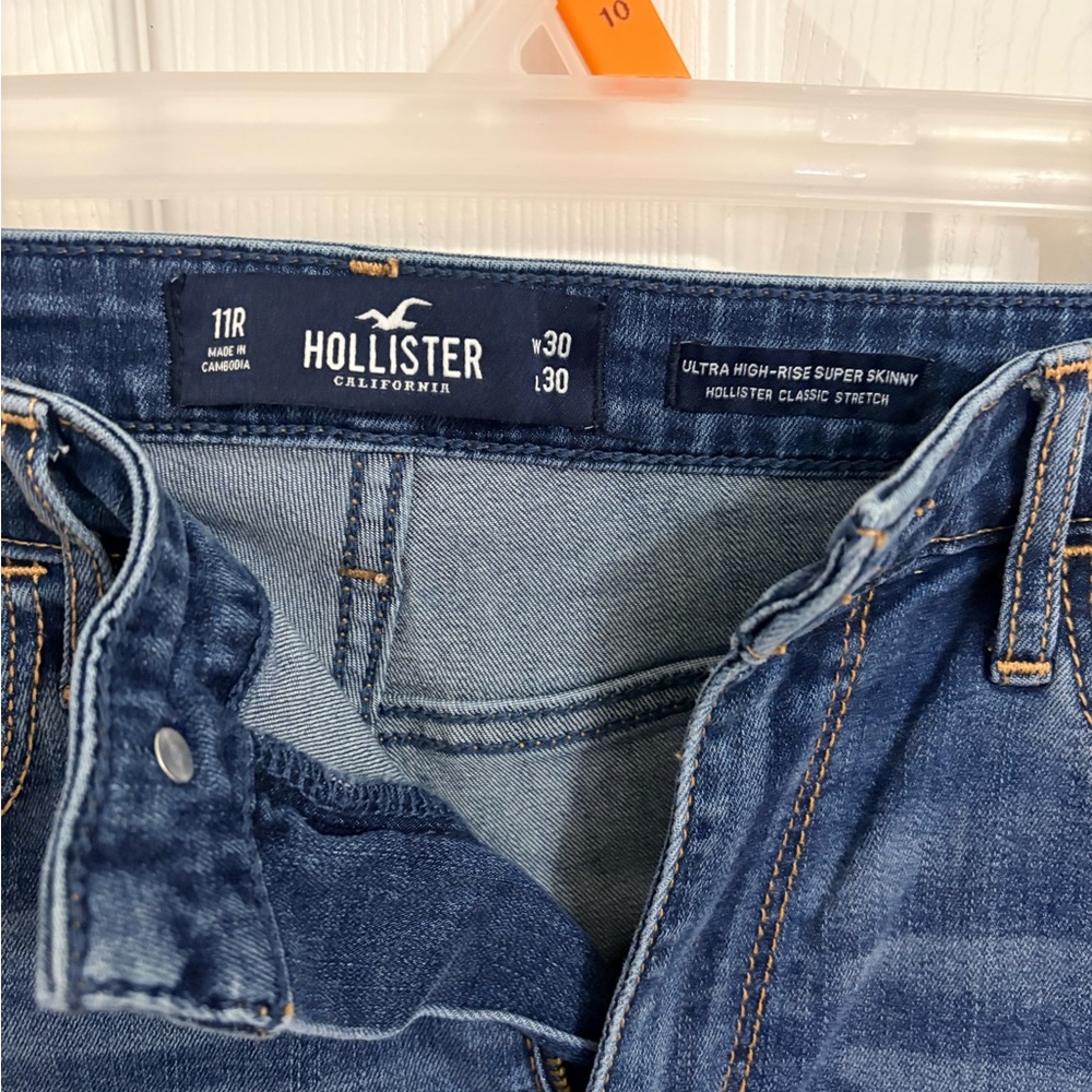 Hollister Men's Ultra High-Rise Super Skinny Jeans - Dark Blue